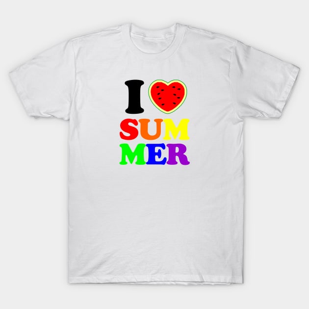 i heart summer watermelon rainbow T-Shirt by Typography Dose